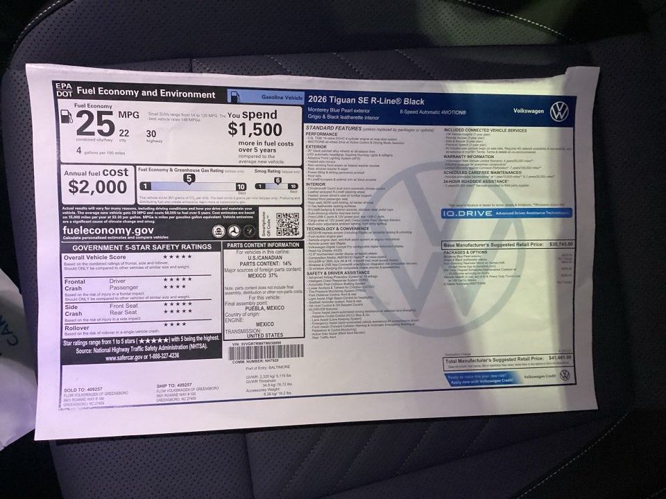 2026 Volkswagen Tiguan SE R-Line Black