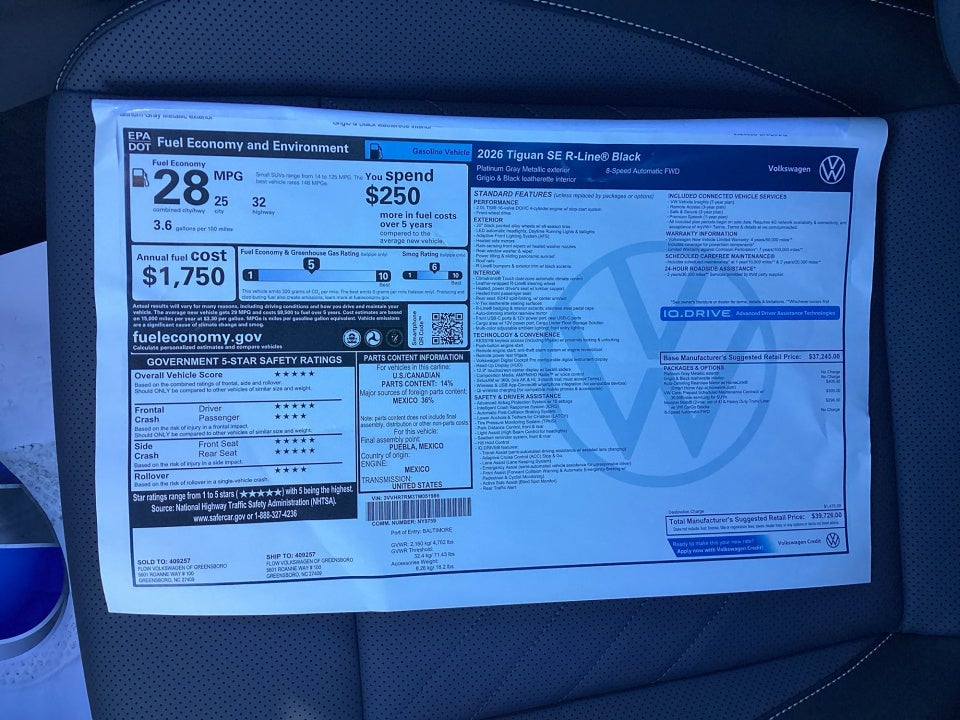 2026 Volkswagen Tiguan SE R-Line Black