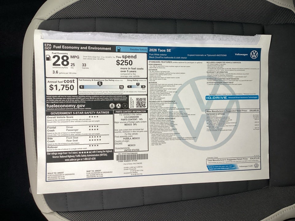 2026 Volkswagen Taos SE