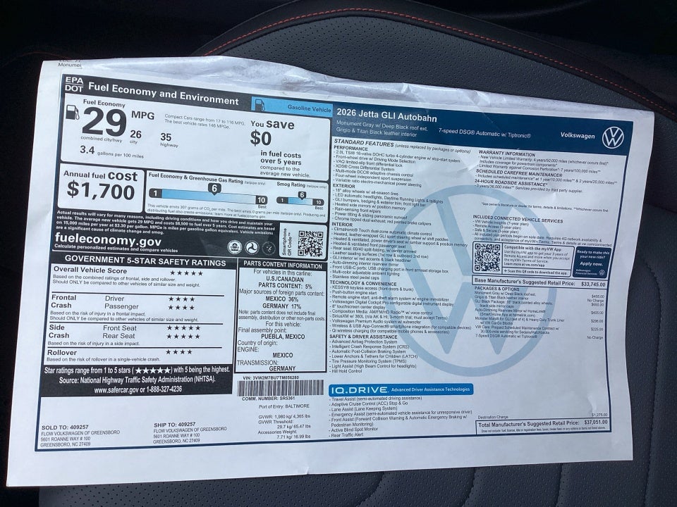 2026 Volkswagen Jetta GLI Autobahn