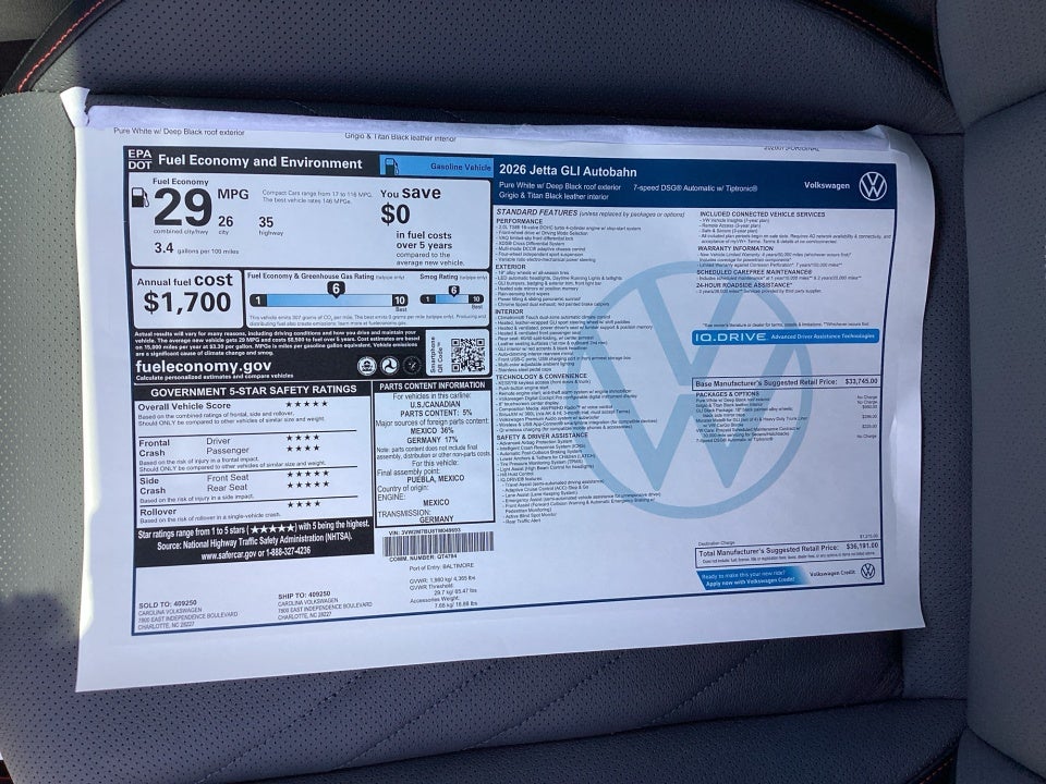 2026 Volkswagen Jetta GLI Autobahn