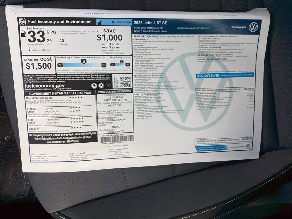 2026 Volkswagen Jetta SE