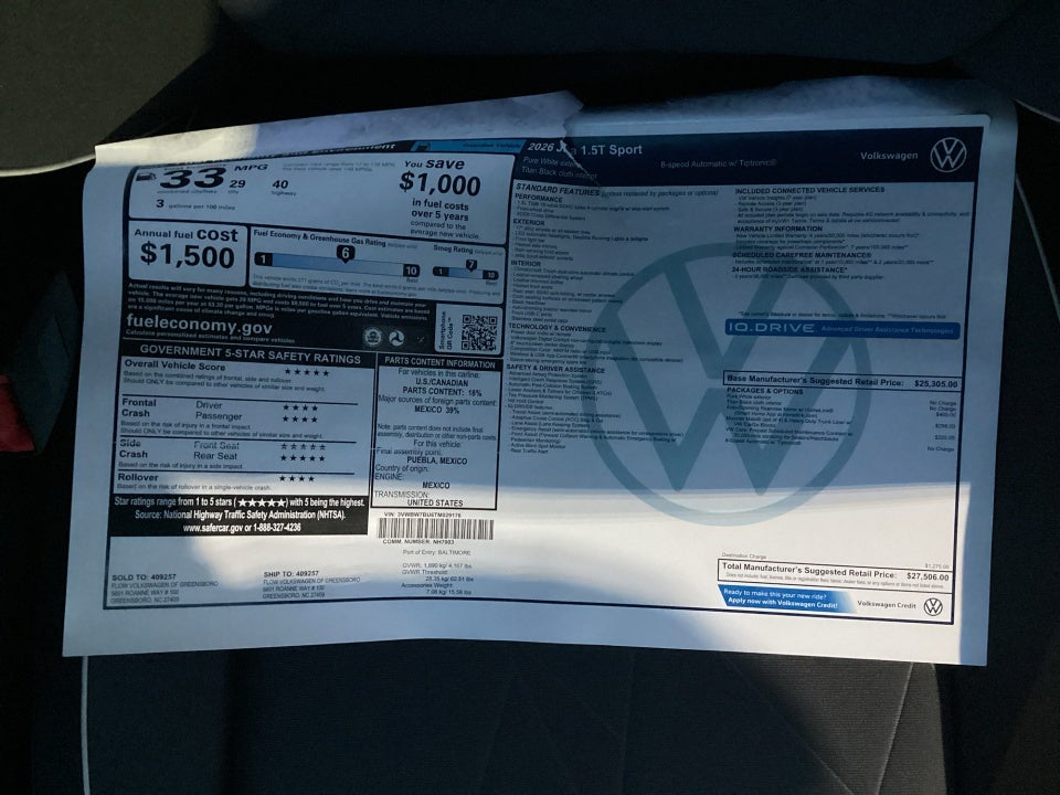 2026 Volkswagen Jetta Sport