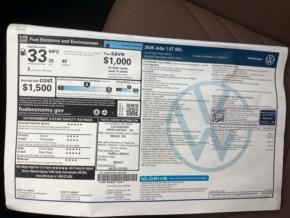 2026 Volkswagen Jetta SEL