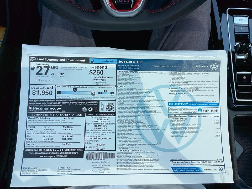 2025 Volkswagen Golf GTI 2.0T SE