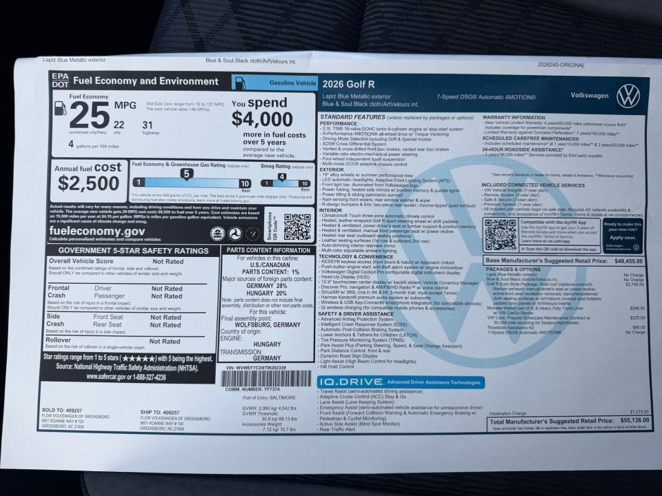 2026 Volkswagen Golf R 2.0T DSG