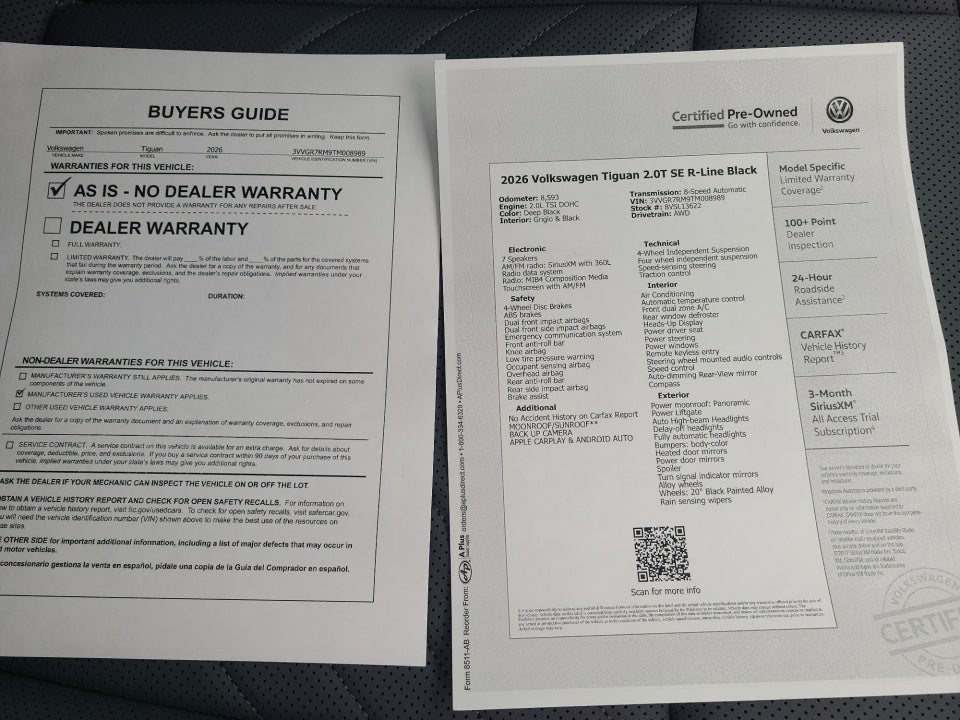 2026 Volkswagen Tiguan SE R-Line Black
