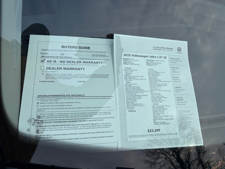 2025 Volkswagen Jetta 1.5T SE