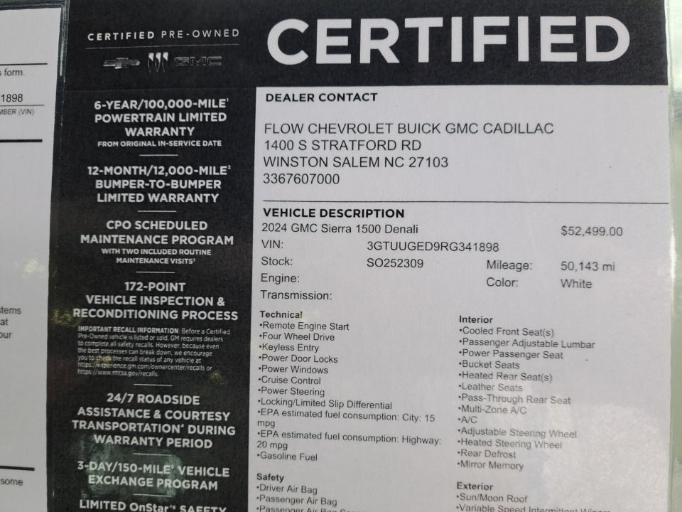2024 GMC Sierra 1500 4WD Crew Cab Short Box Denali