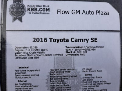 2016 Toyota Camry SE