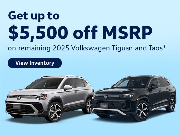 Taos and Tiguan at Flow Volkswagen of Durham in Durham 